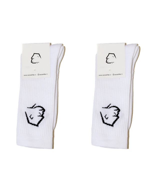 Calze Crew Unisex - Pack x2 bianco